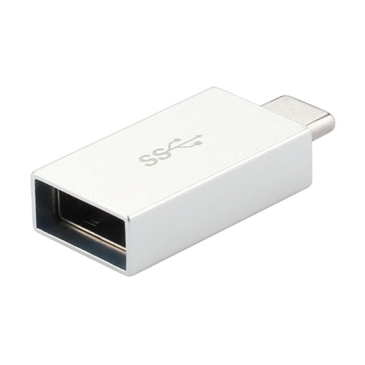 Portable USB-C Male to USB-A Female OTG Connector Adapter - Silver