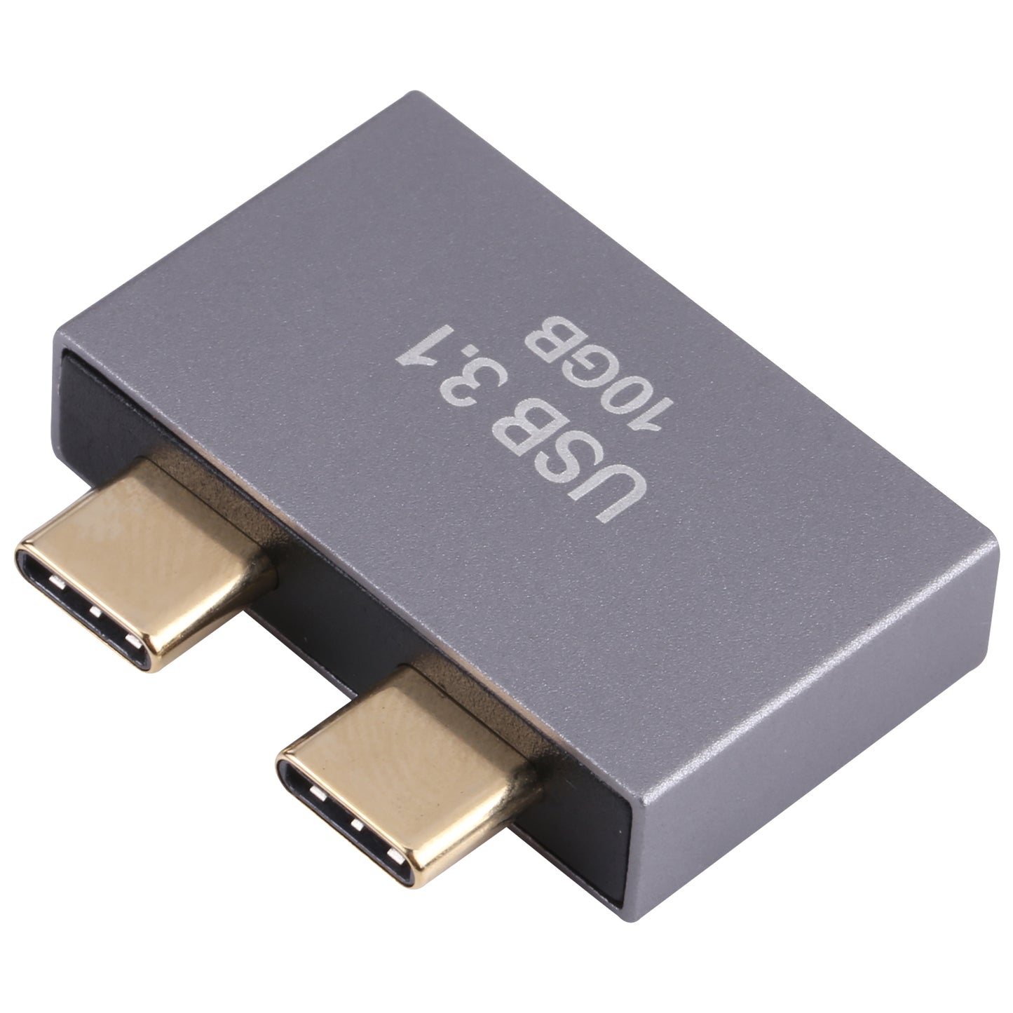 Portable Dual USB Female to 2x Type-C Male Aluminum Alloy Converter USB 3.1 10GB Adapter