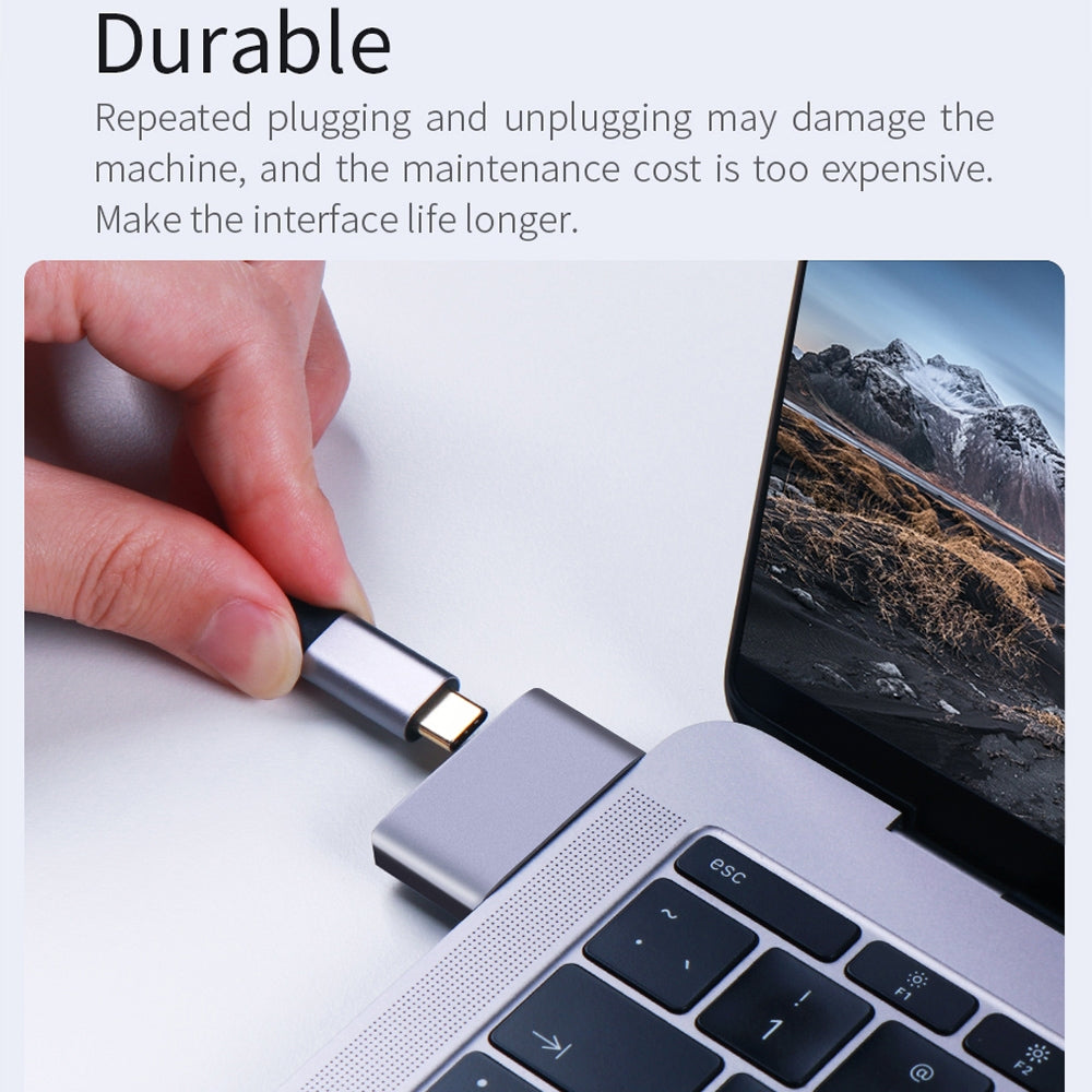 Portable Dual USB Female to 2x Type-C Male Aluminum Alloy Converter USB 3.1 10GB Adapter