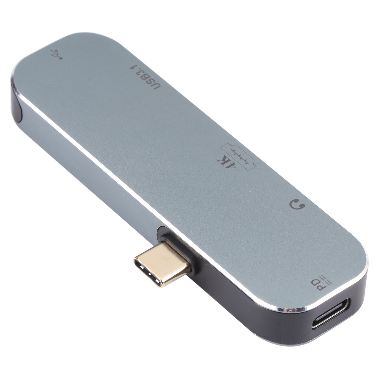 5 in 1 Adapter Hub Type-C Male to PD Type-C+3.5mm AUX+4K HDMI+USB3.1+USB Female Mini Converter