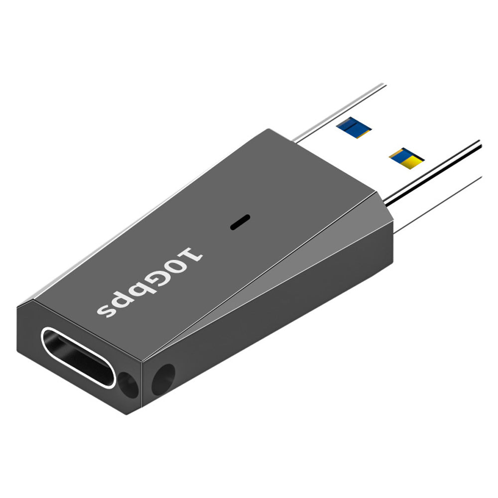 ADS-613 USB 3.1 Male to Type-C Female Adapter Mini Data Transfer USB Converter for Laptops Smartphones - Black