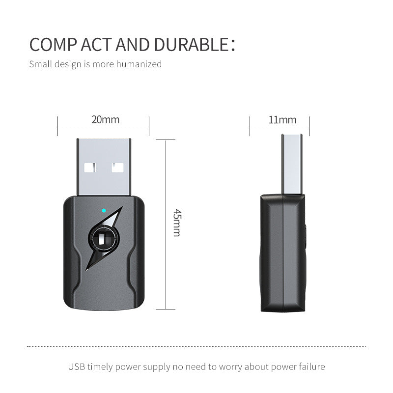 M135 Bluetooth 5.0 Transmitter Stereo Music Receiver USB Dual Output Bluetooth Adapter Computer Audio Adapter