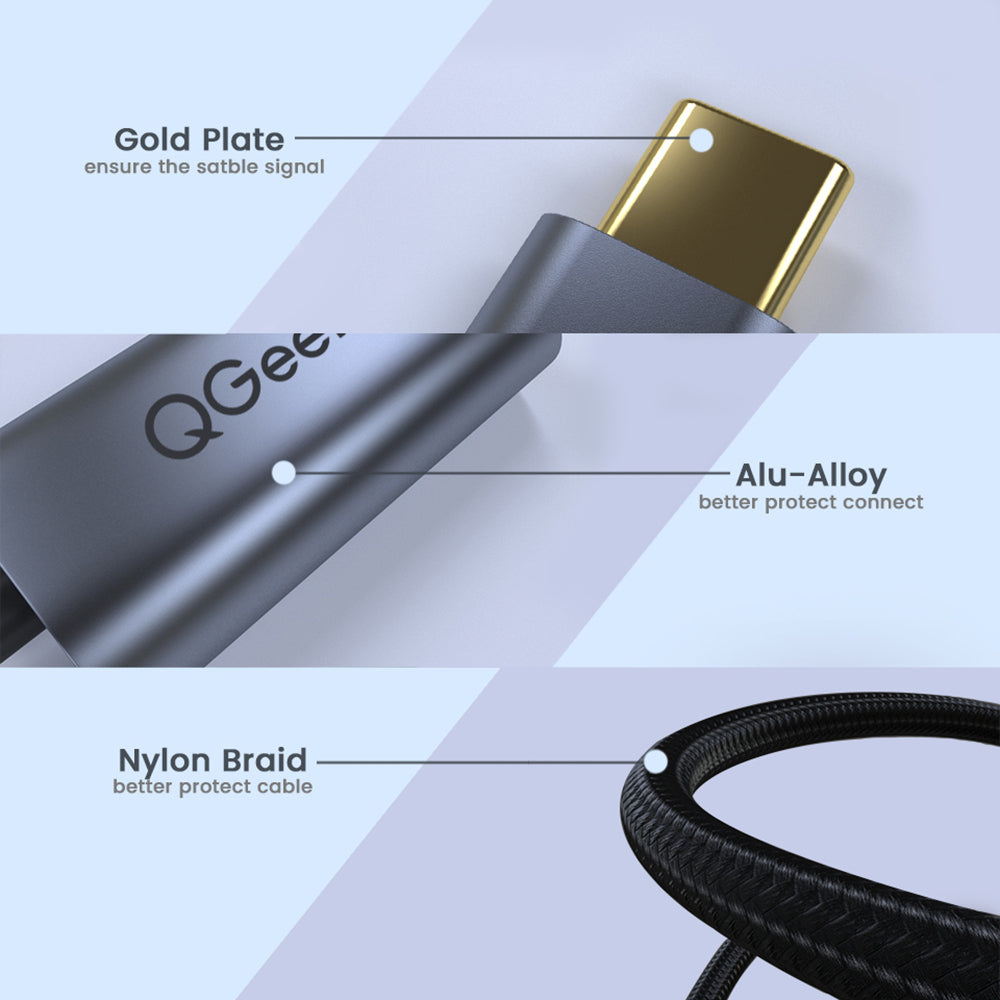Uniqkart QG-UA06 USB C to DP Female 4K/60Hz Thunderbolt3 to Displayport Cable Adapter