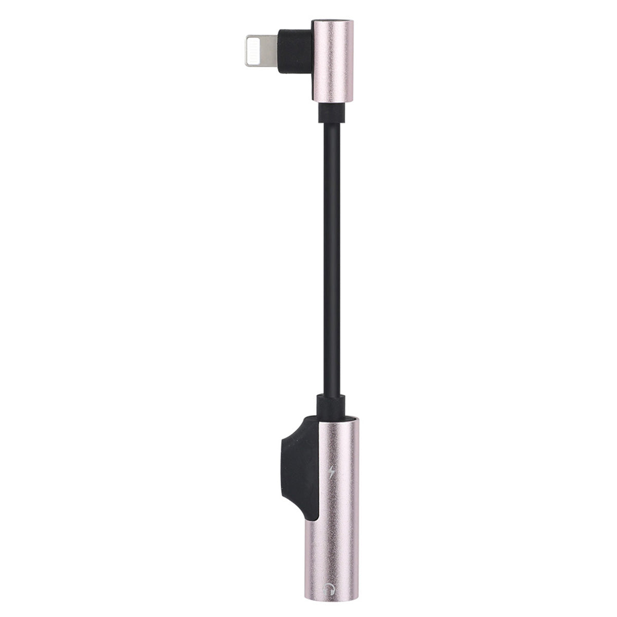 ENK-AT109 2 in 1 Dual Lightning Converter Lightning to Audio Jack and Charger Extender Earphone Charging Splitter - Pink