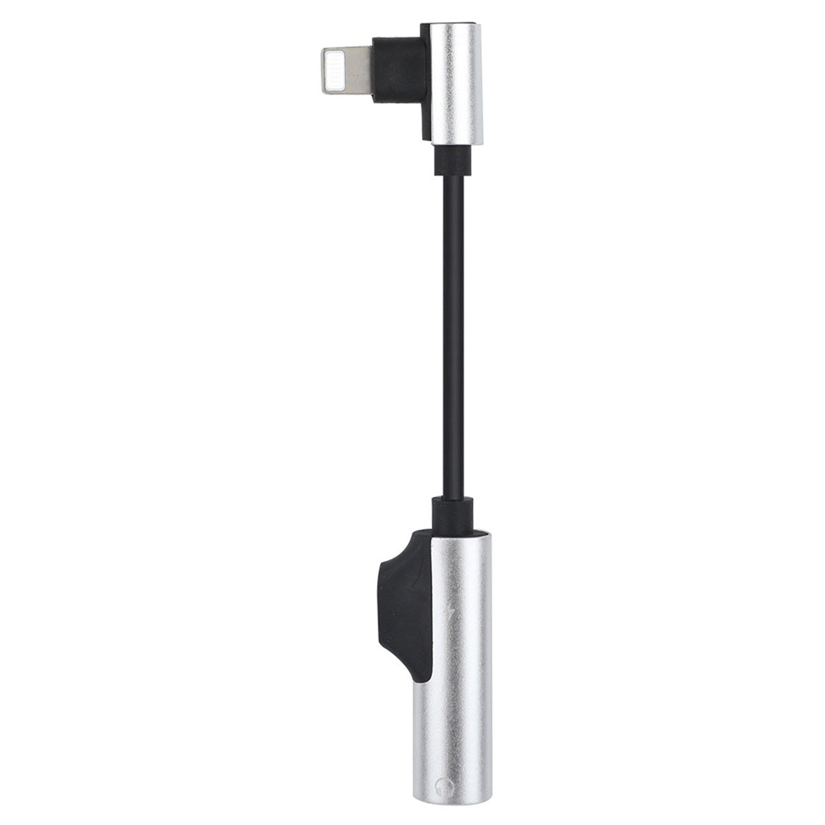 ENK-AT109 2 in 1 Dual Lightning Converter Lightning to Audio Jack and Charger Extender Earphone Charging Splitter - Silver