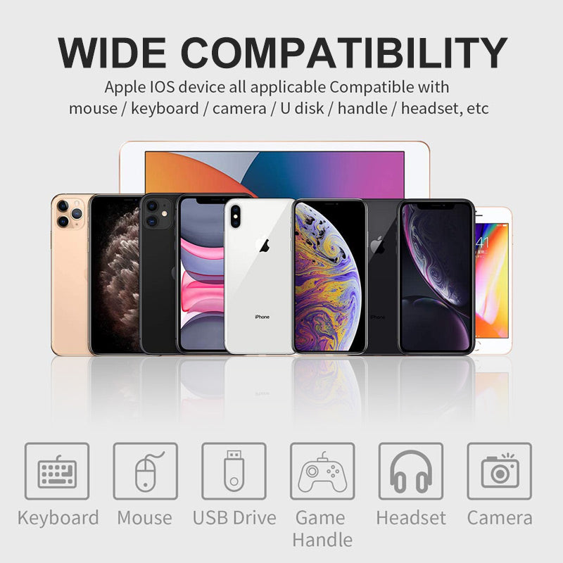 ENK-AT110 Lightning to USB Fast Charging Data Transfer Connector Aluminum Alloy USB3.0 OTG Adapter - Gold