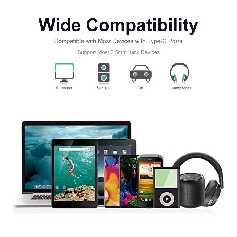 ENK-AT111 USB Type C to 3.5mm Aux Headphones Jack Male to Female Adapter Headphones Audio Converter