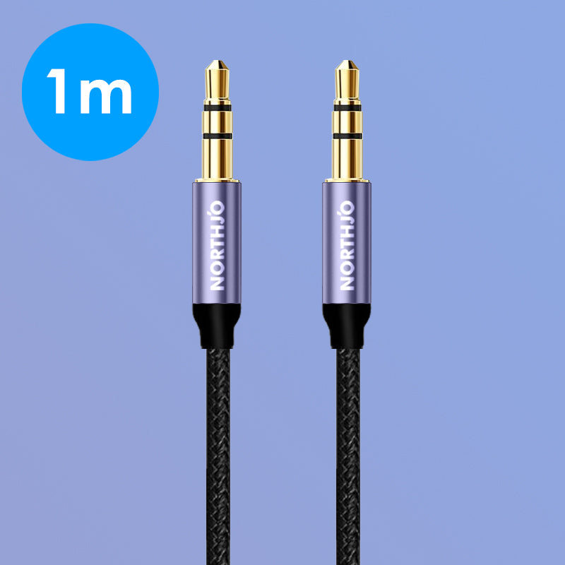 Uniqkart 1m 3 Pole 3.5mm Male to Male Stereo Audio Cable for Mobile Phone MP3 Car Speaker