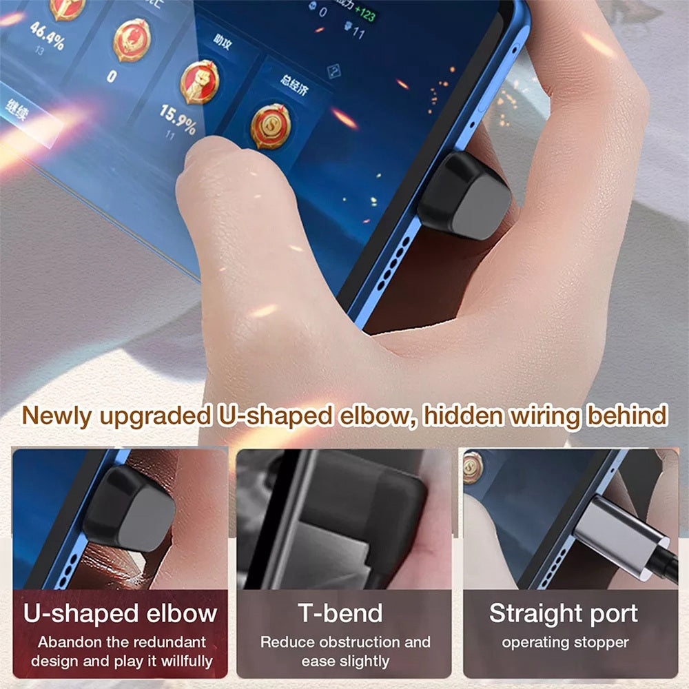 U-shape Elbow Type-C Male to Female Data Transfer Fast Charging Connector USB2.0 Adapter