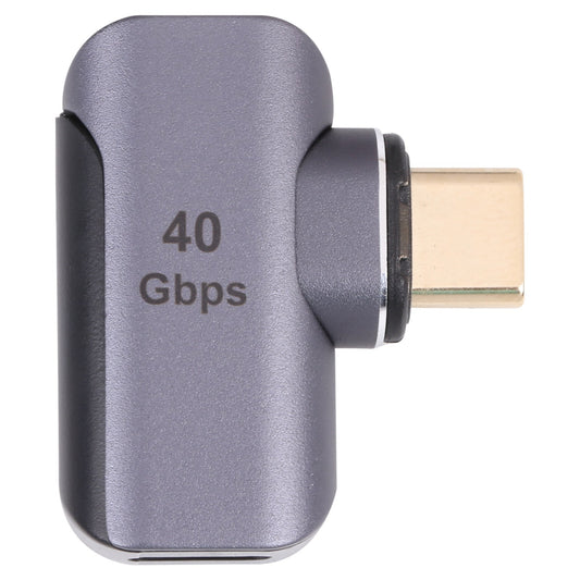 Elbow Type-C Male to Type-C Female Converter Aluminum Alloy 40Gbps Data Transfer Charging Adapter