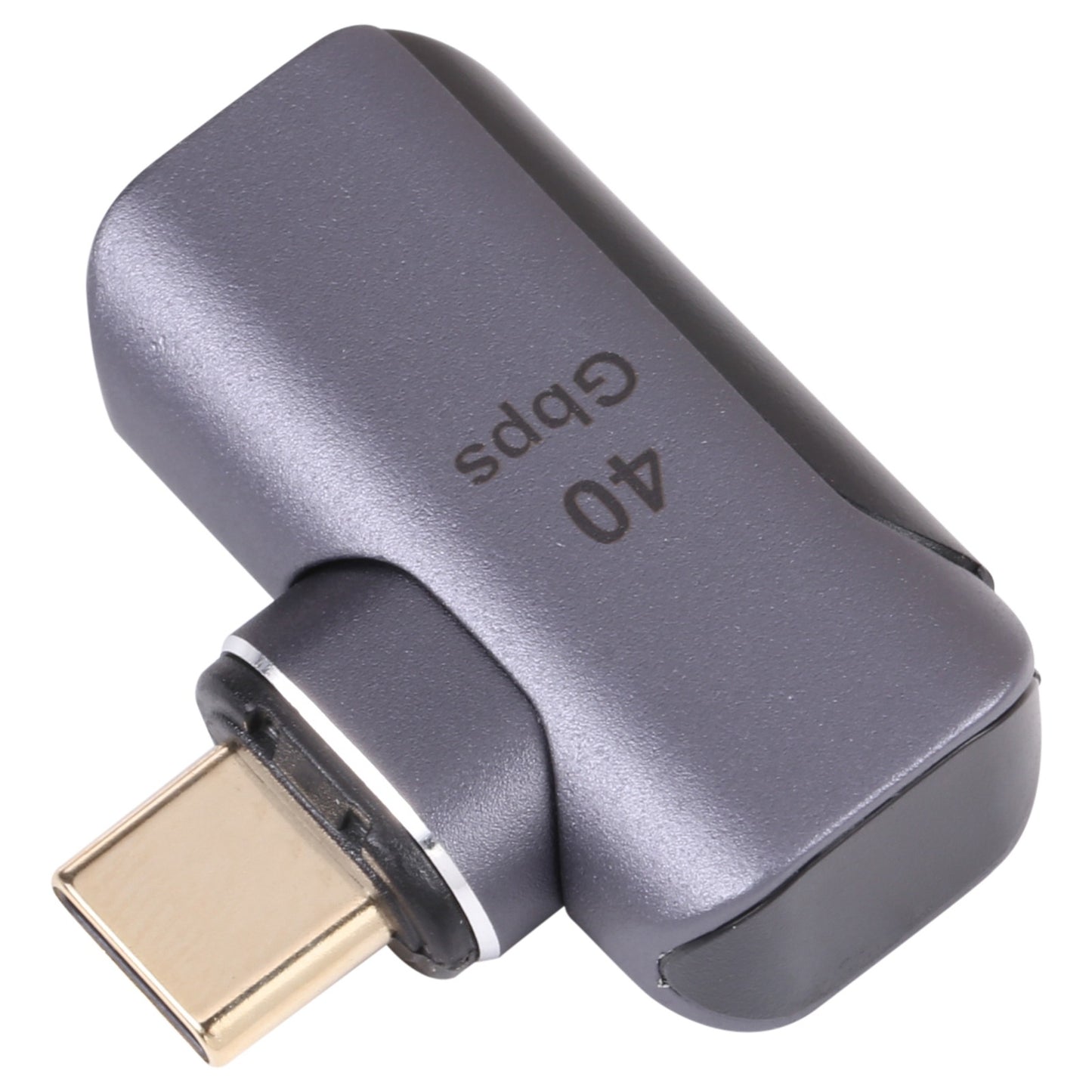 Elbow Type-C Male to Type-C Female Converter Aluminum Alloy 40Gbps Data Transfer Charging Adapter