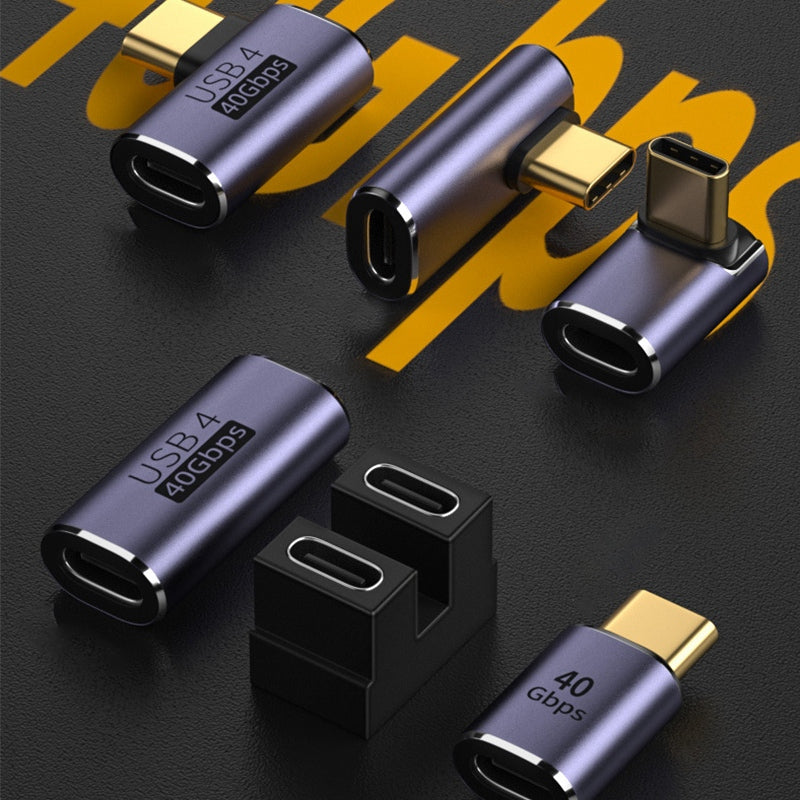 U-shape Type-C Female to Female 40Gbps Data Transmission Connector USB4.0 Adapter