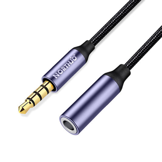 Uniqkart 1m AUX Extension Cable 4 Pole 3.5mm Male to Female Stereo Audio Cord