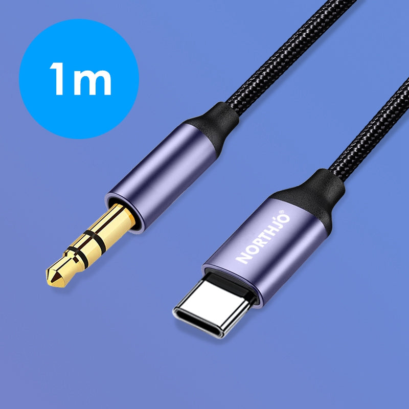 Uniqkart 1m USB C to Aux Cord 3.5mm Audio Male Headphone Car Stereo Headphone Converter Audio Jack Wire