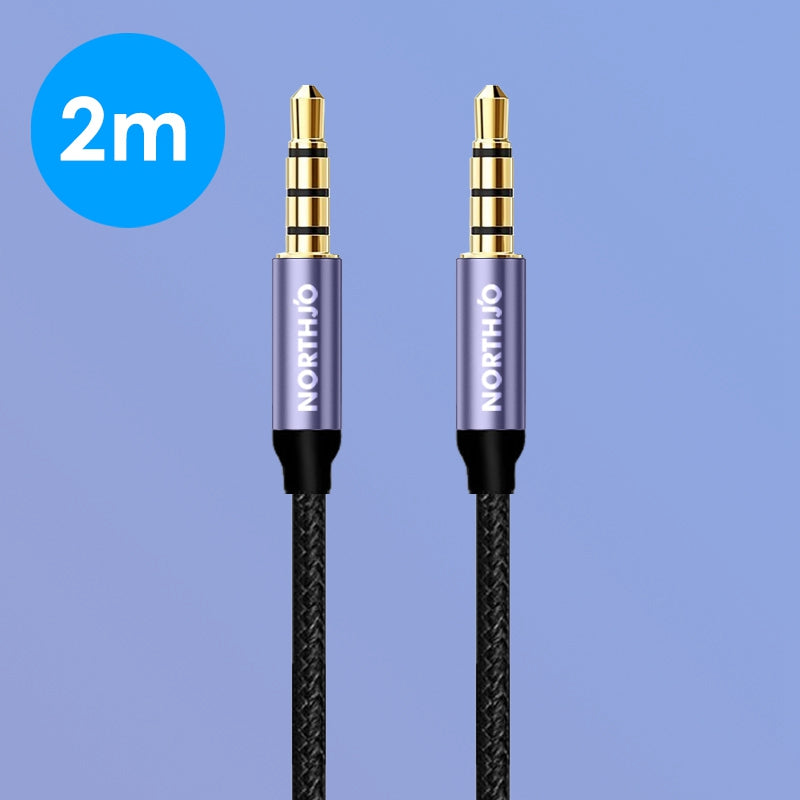 Uniqkart NOMTM0402 4-Pole 3.5mm AUX Adapter Audio Cable Male to Male Stereo Audio Wire 2m