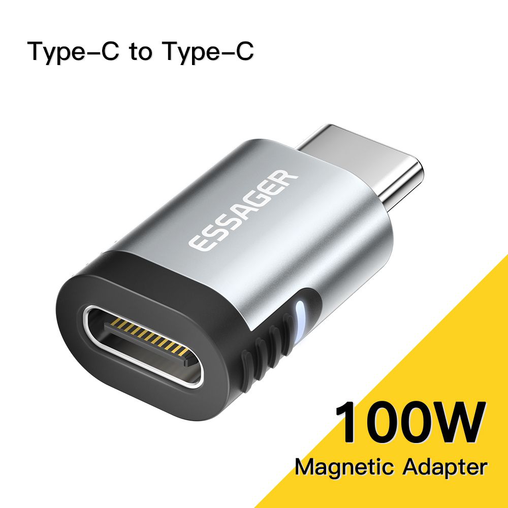 Essager Yunxiao Aluminum Alloy+TPE Type-C Magnetic Attraction Adapter Plug Connector
