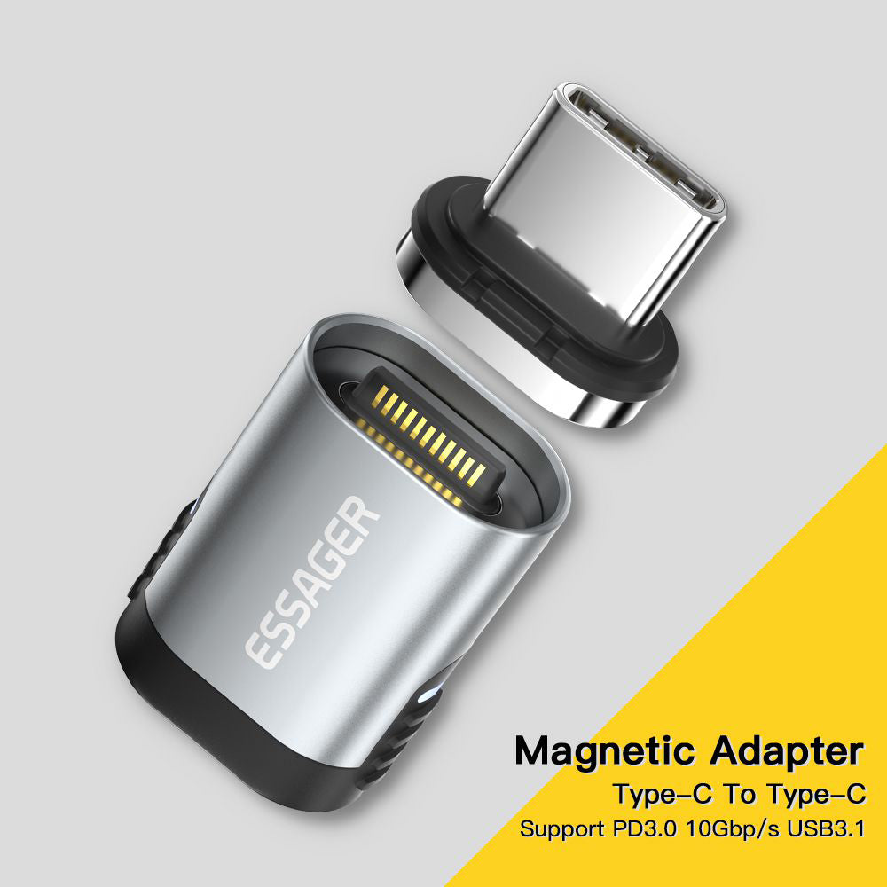 Essager Yunxiao Aluminum Alloy+TPE Type-C Magnetic Attraction Adapter Plug Connector