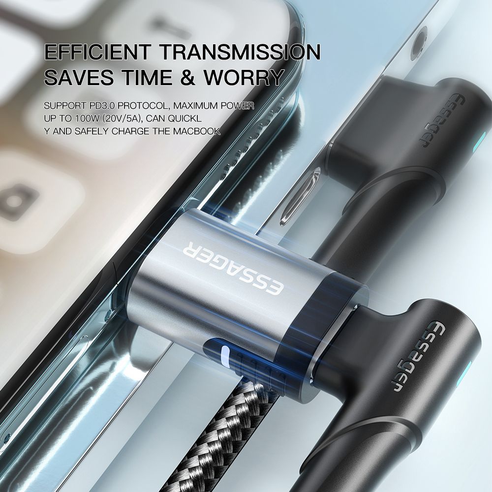 Essager Yunxiao Aluminum Alloy+TPE Type-C Magnetic Attraction Adapter Plug Connector