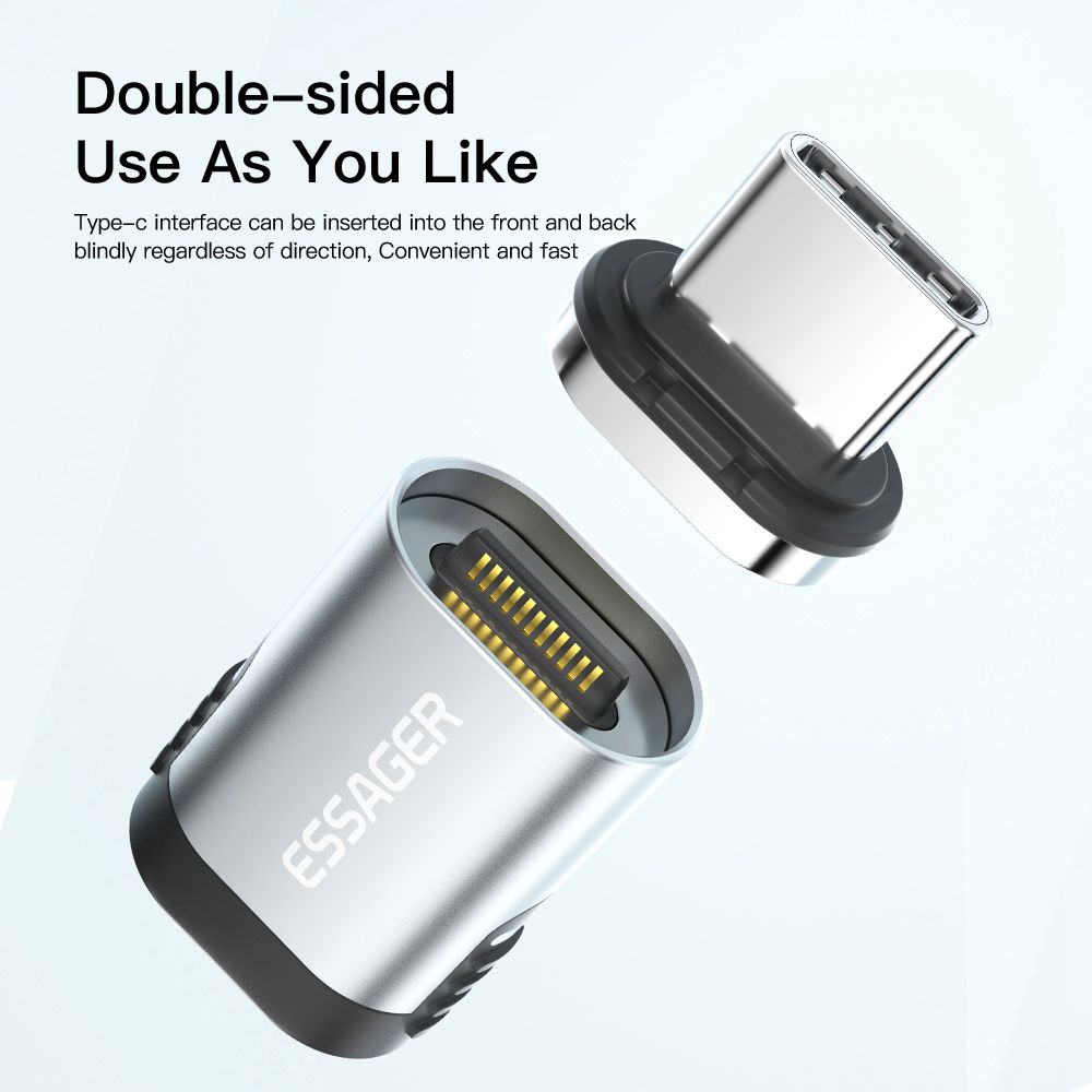 Essager Yunxiao Aluminum Alloy+TPE Type-C Magnetic Attraction Adapter Plug Connector