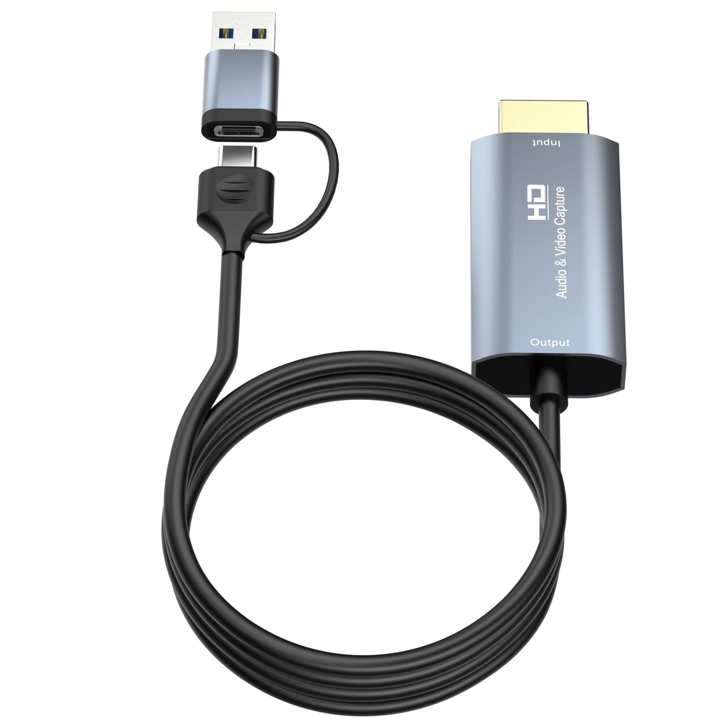 Z36 2m HDMI Male to USB / Type-C Male HD Video Audio Capture Card Adapter Cable