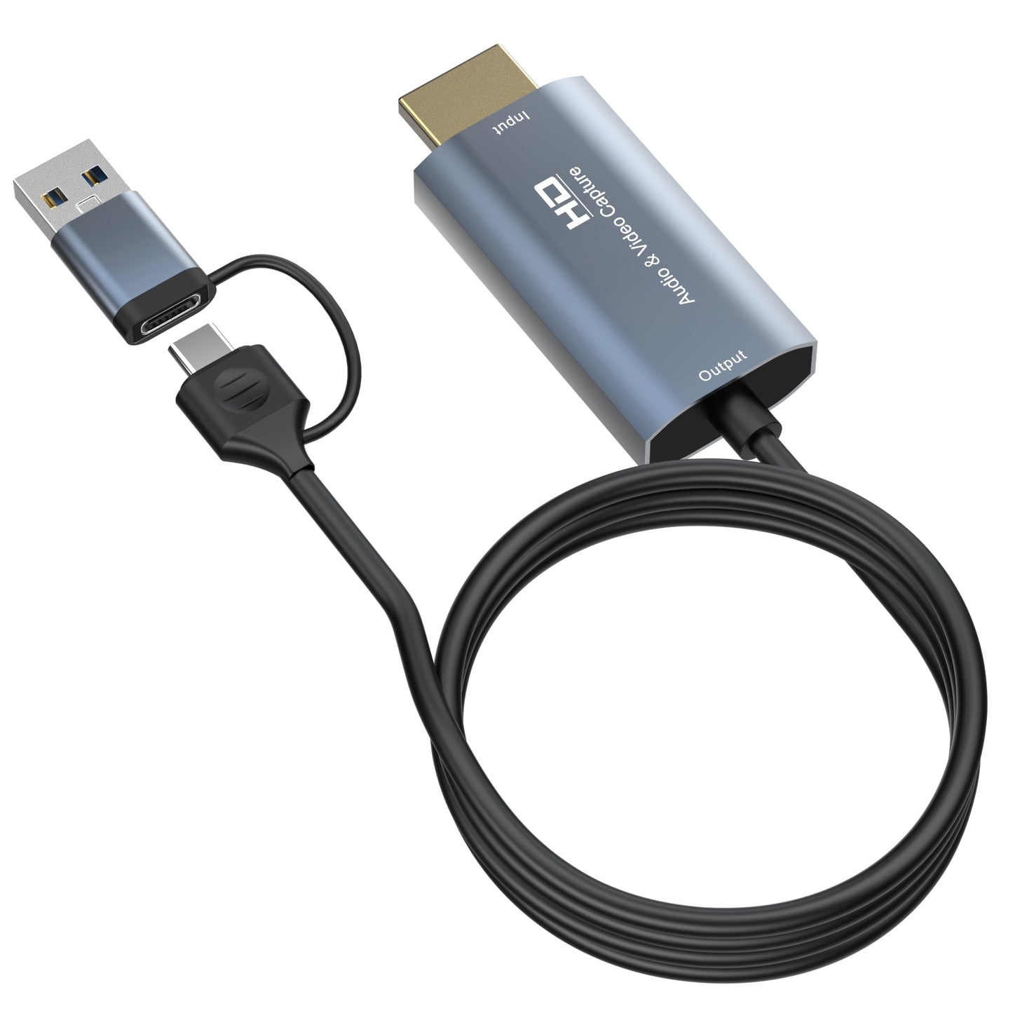 Z36 2m HDMI Male to USB / Type-C Male HD Video Audio Capture Card Adapter Cable