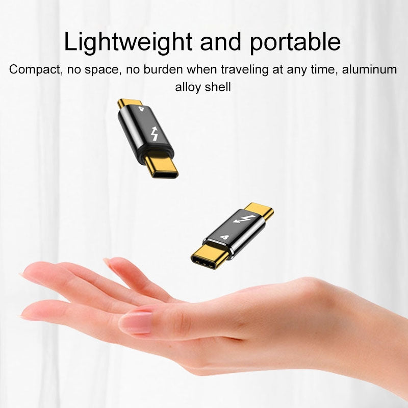 5A Type-C to Type-C Thunderbolt 4 Adapter Aluminum Alloy Portable Adapter High-Speed 40Gbps Transmission Converter Support 4K Resolution