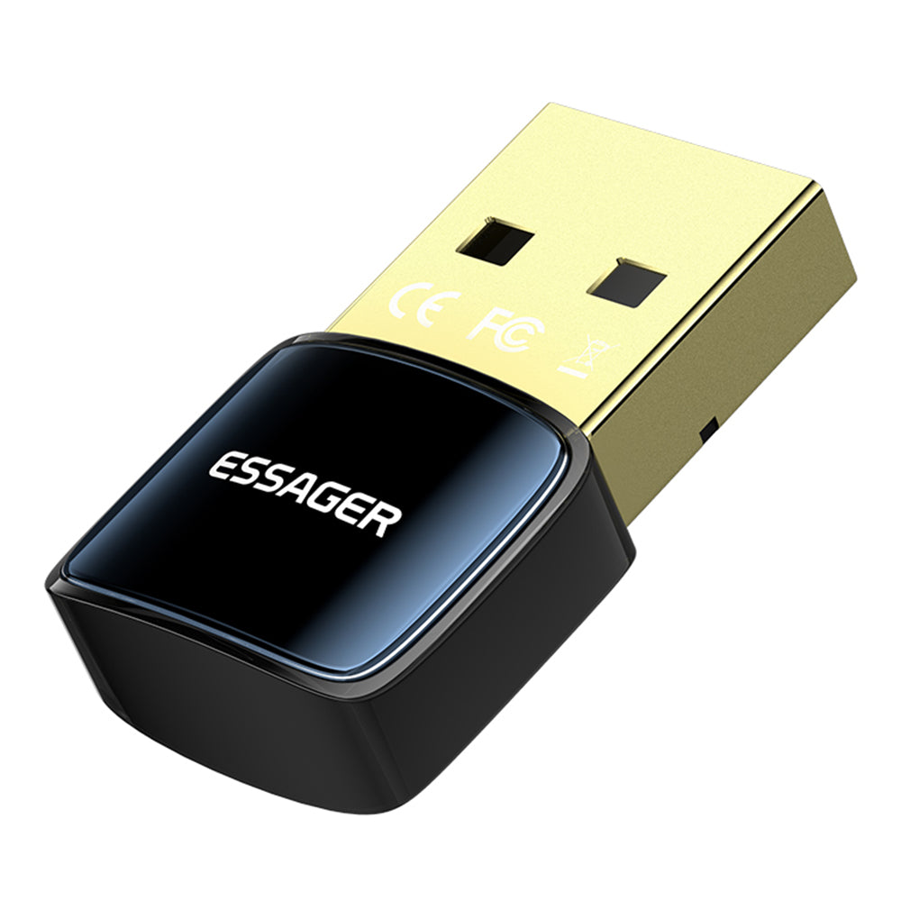 Essager Bluetooth Adapter Desktop PC Wireless BT5.0 USB Receiver Compatible with Window 8 / 10 / 11 Driver-Free - Blue
