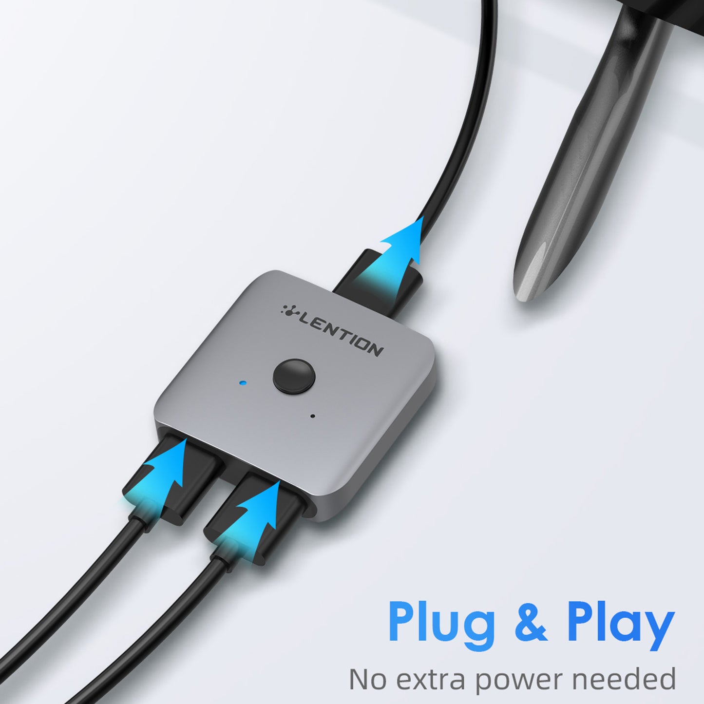 Uniqkart S32 HDMI to 2 HDMI Female to Female Adapter HDMI Splitter for Nintendo Switch / PS4 / Blu-ray DVD Player