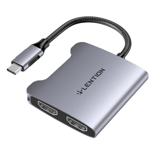 Uniqkart CF53H HDMI Splitter, USB Type-C to 2 HDMI Adapter for Mobile Phone / Tablet Support DP Alt Mode