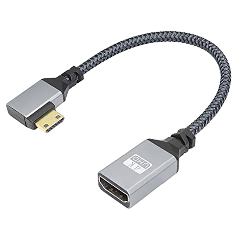 HDMI Female to Mini HDMI Male Adapter 4K / 60Hz UHD HDMI Converter Nylon Braided Cable