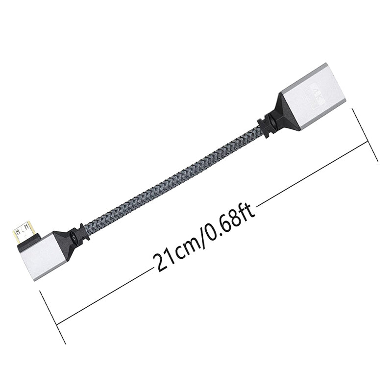 HDMI Female to Mini HDMI Male Adapter 4K / 60Hz UHD HDMI Converter Nylon Braided Cable