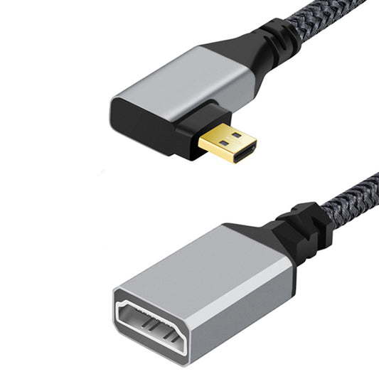 HDMI Female to Micro HDMI Male Adapter Cable 4K / 60Hz UHD Converter Nylon Braided Cord