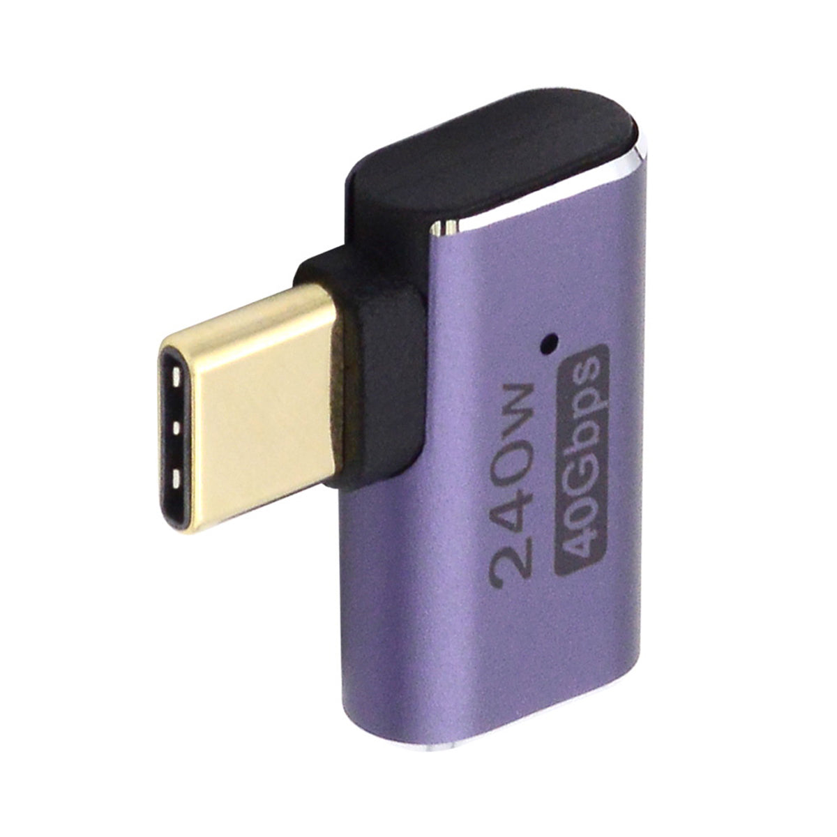 40Gbps Transmission 240W Type-C Female to Male Mini Adapter Elbow Converter with Indicator