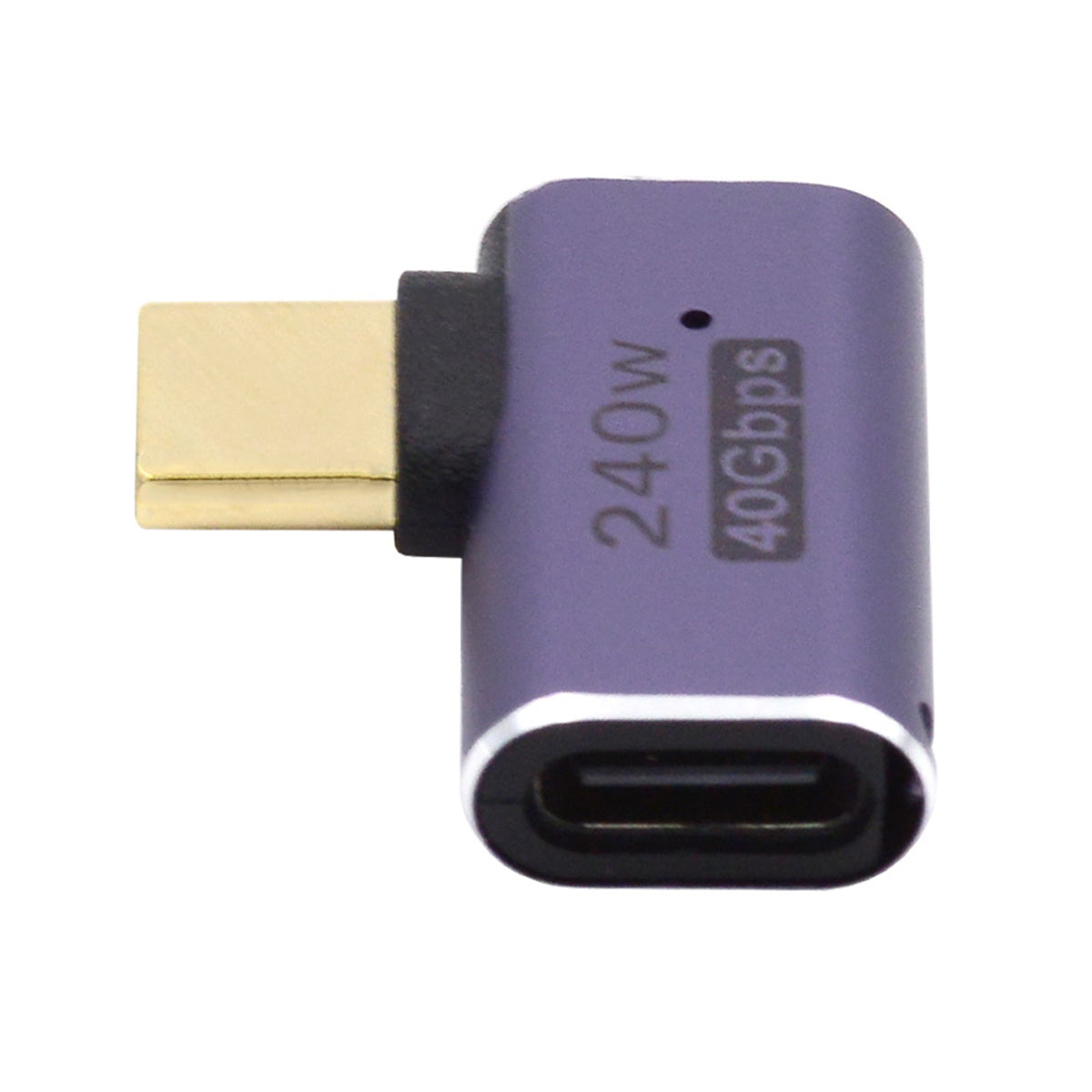 40Gbps Transmission 240W Type-C Female to Male Mini Adapter Elbow Converter with Indicator