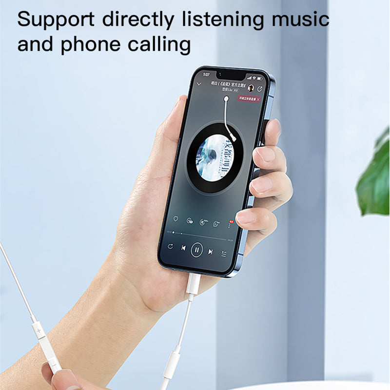 Uniqkart Buitl-in C100 Chip Lightning Male to 3.5mm Female Audio Adapter Cord AUX Cable HiFi Sound Earphone Connection Line for iPhone