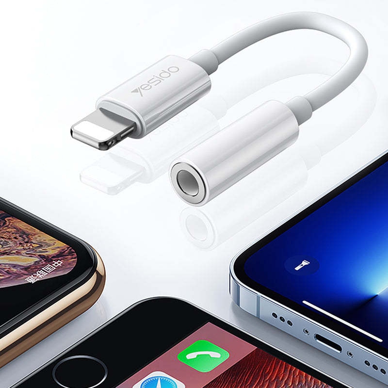 Uniqkart Buitl-in C100 Chip Lightning Male to 3.5mm Female Audio Adapter Cord AUX Cable HiFi Sound Earphone Connection Line for iPhone