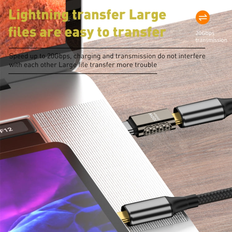 Type-C Female to Female Zinc Alloy Straight Adapter 100W High Power Charging 20Gbps Converter