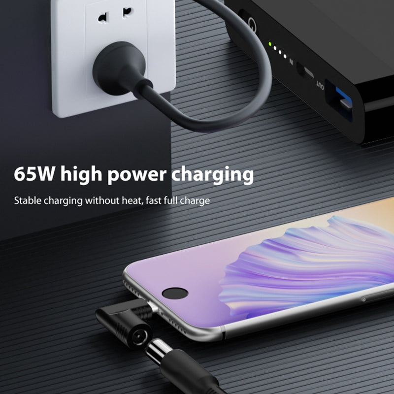 DC 5.5x1.0mm to Type C PD 65W High Power Charging Mini Converter Laptop Power Supply Charger Adapter