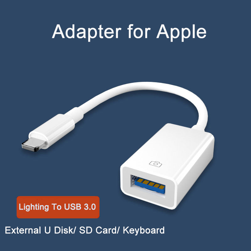 Lightning to USB3.0 500mA High Current OTG Adapter for U Disk / Headphone / Mouse / Camera