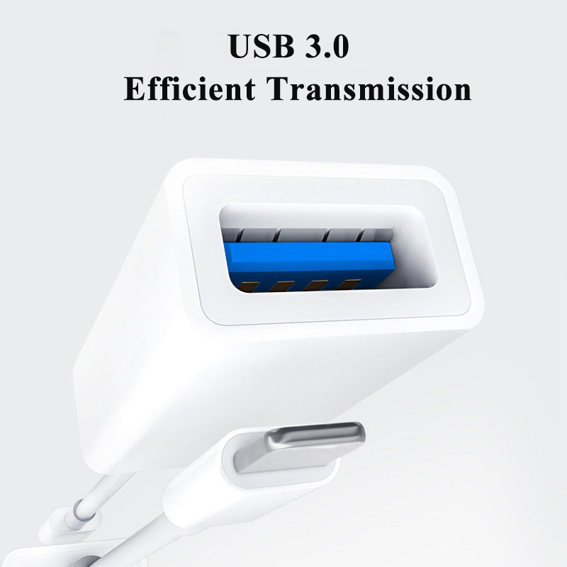 Lightning to USB3.0 500mA High Current OTG Adapter for U Disk / Headphone / Mouse / Camera