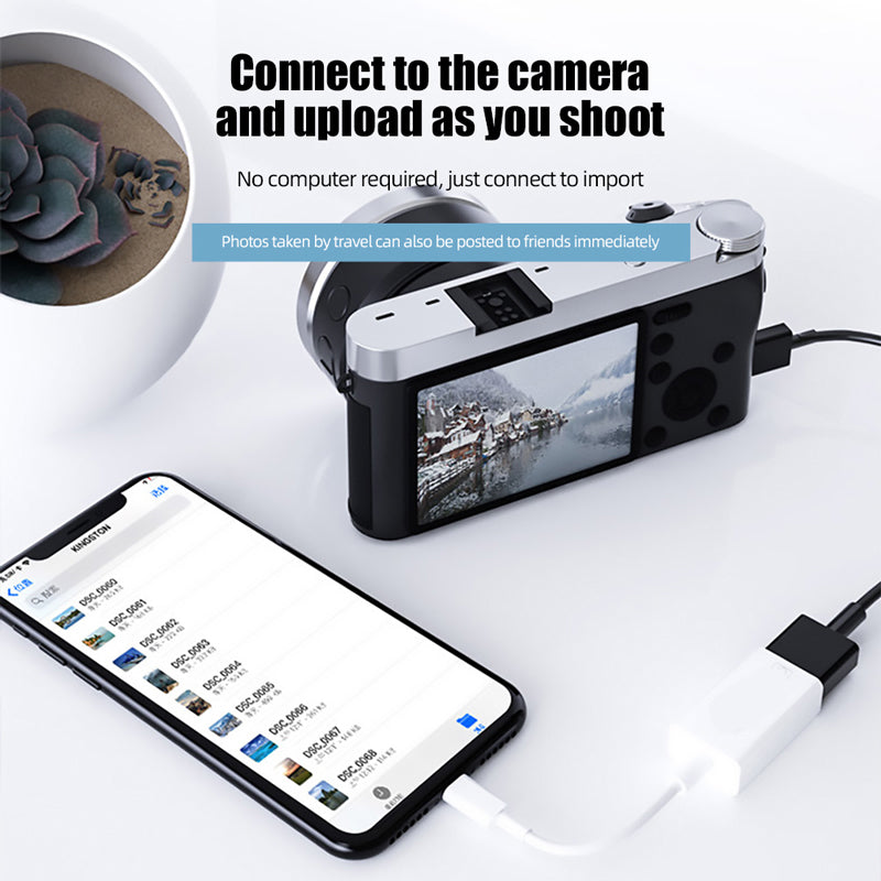 Lightning to USB3.0 500mA High Current OTG Adapter for U Disk / Headphone / Mouse / Camera