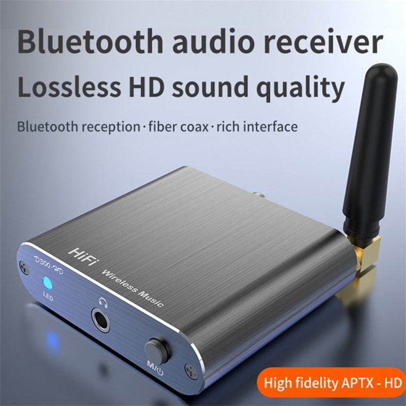 D300 3.5mm AUX Optical Fiber Coaxial Bluetooth 5.2 Music Receiver Aluminum Alloy HiFi Audio Adapter
