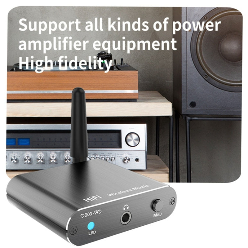 D300 3.5mm AUX Optical Fiber Coaxial Bluetooth 5.2 Music Receiver Aluminum Alloy HiFi Audio Adapter