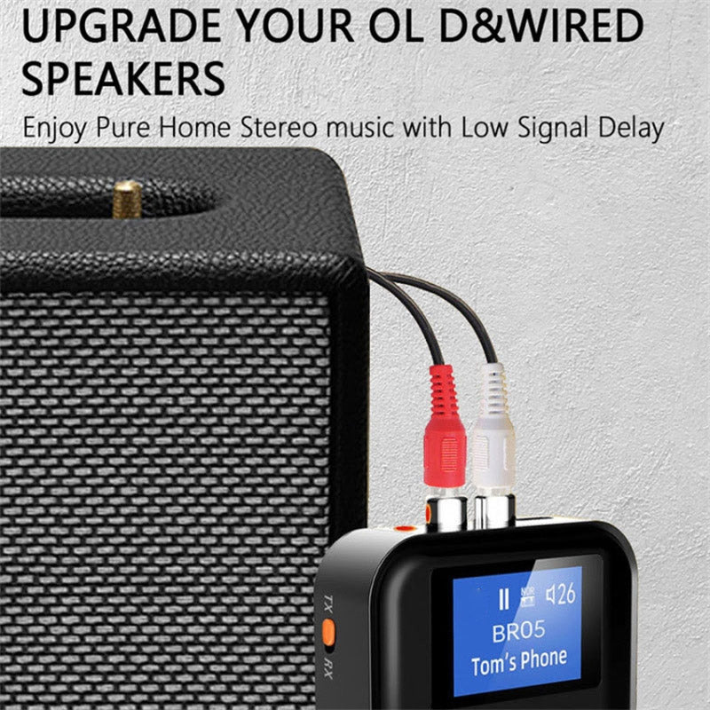 BR05 2 in 1 Wireless Bluetooth Transmitter Receiver 5 EQ Modes Audio Adapter with 3.5mm AUX RCA TF Port