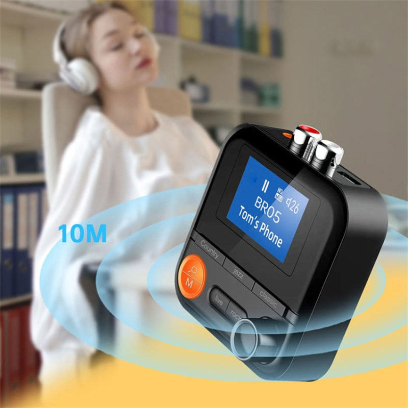 BR05 2 in 1 Wireless Bluetooth Transmitter Receiver 5 EQ Modes Audio Adapter with 3.5mm AUX RCA TF Port