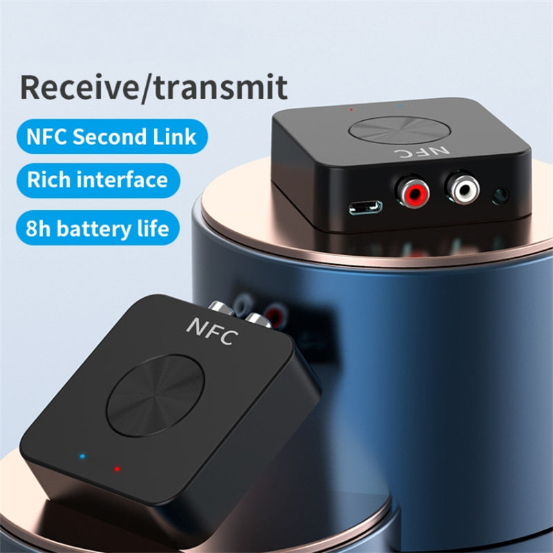 BT-21 NFC Bluetooth Receiver Transmitter 3.5mm AUX Jack RCA Wireless Adapter for Car Audio Speaker