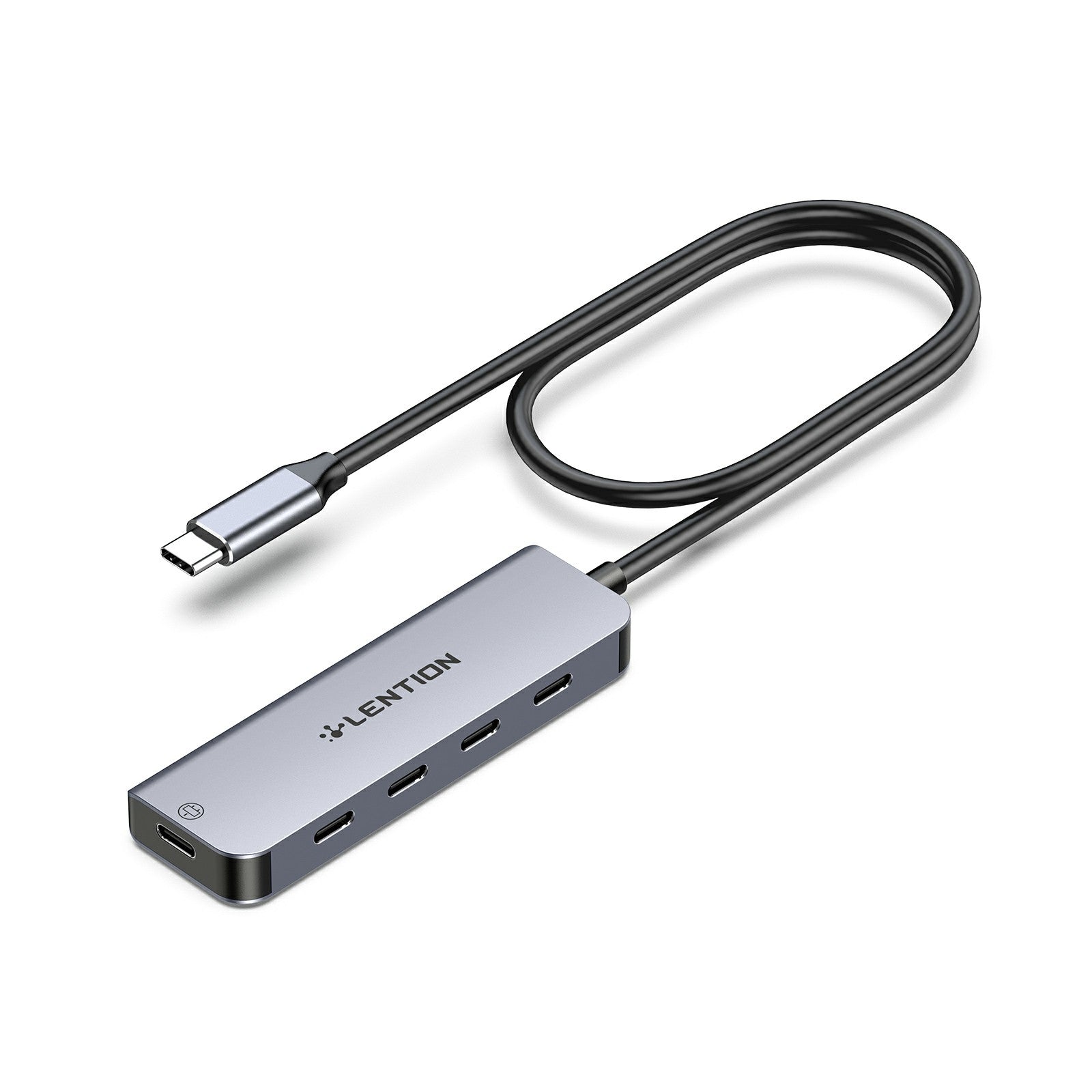 Uniqkart CE31-0.6M Cloud Ala Series 5-in-1 Mini USB-C Docking Station Type-C to 4 USB-C + 5V USB-C Hub Adapter - Grey