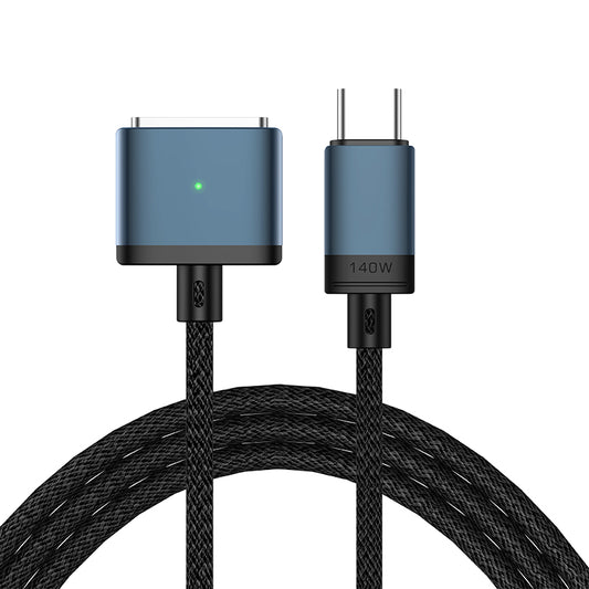 2m PD 140W Compatible with MagSafe 3 Nylon Braided USB-C to Magnetic Charging Cable for MacBook - Blue
