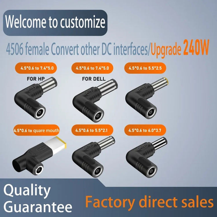 For HP Laptop DC 4.5x0.6mm Female to DC 7.4x5.0mm Male 240W Power Adapter Plug Mini Converter