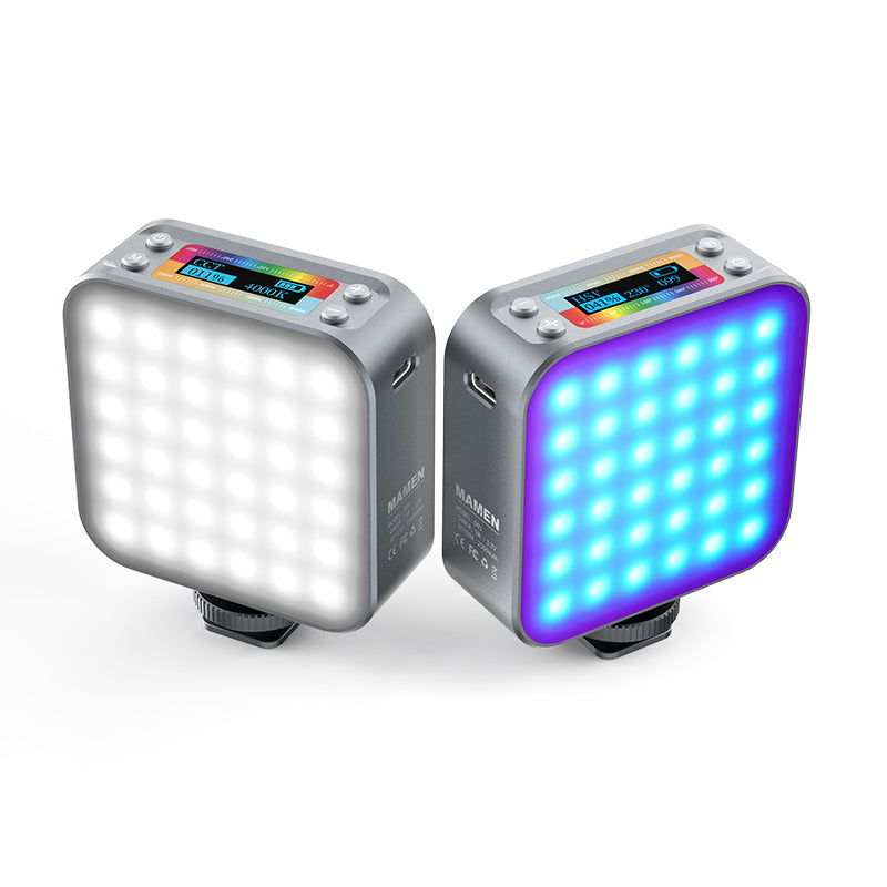 MAMEN LED-D01 Double-sided Camera Fill Light Photography Lighting 2500-9000K RGB Video Light